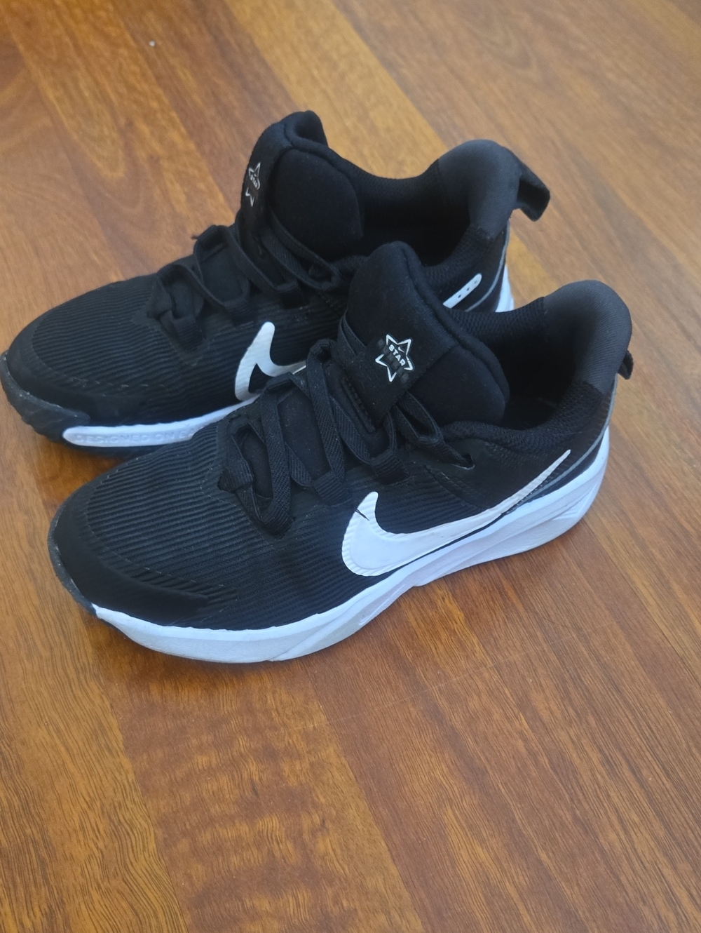 Nike Kids Black and White Swoosh Sneakers